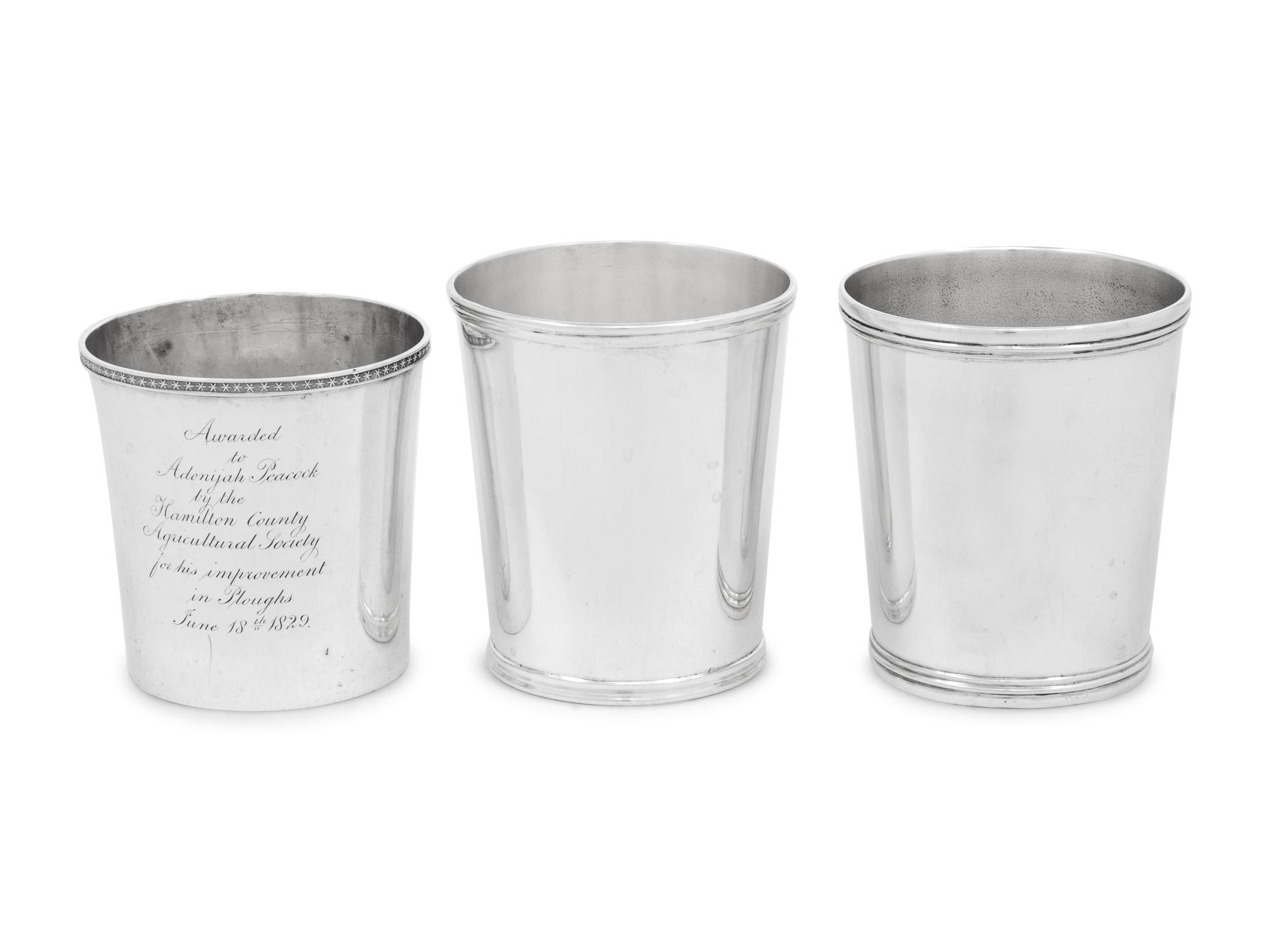Three American Coin Silver Julep Cups