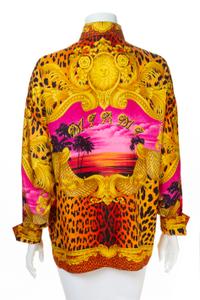 A Gianni Versace Silk Print Shirt, Size 44.
