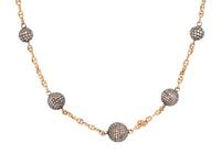 YELLOW GOLD, SILVER AND DIAMOND NECKLACE