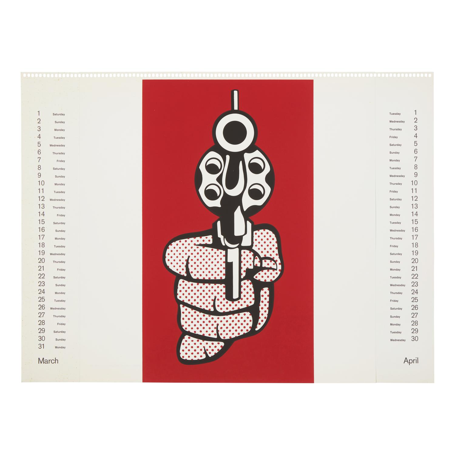Roy Lichtenstein (American, 1923-1997) — Pistol (from Banner Multiples Calendar ), 1968