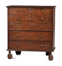 A William and Mary Stained Pine Two-Drawer Blanket Chest