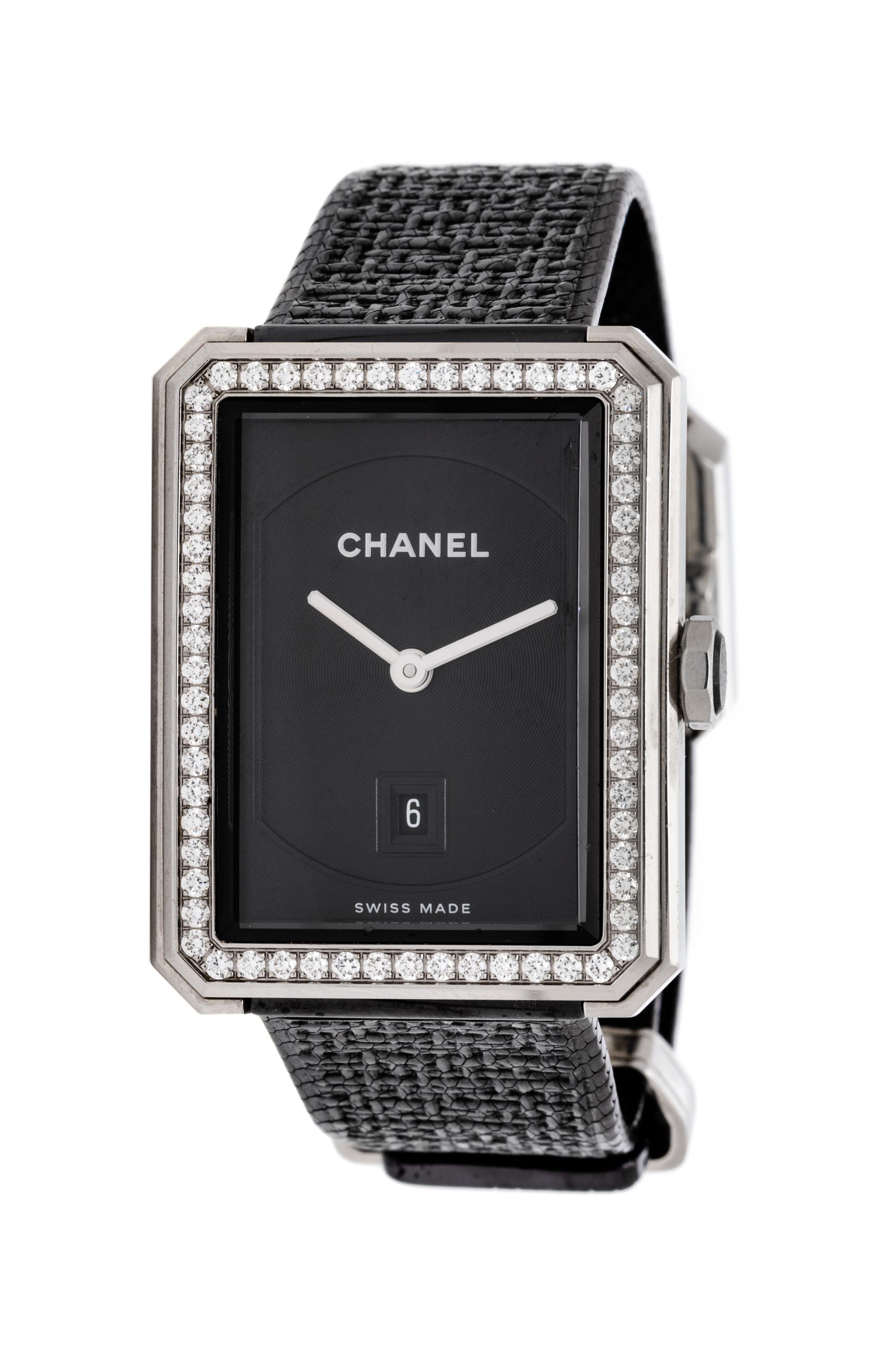 A Stainless Steel and Diamond 'Boy-Friend' Wristwatch, Chanel,