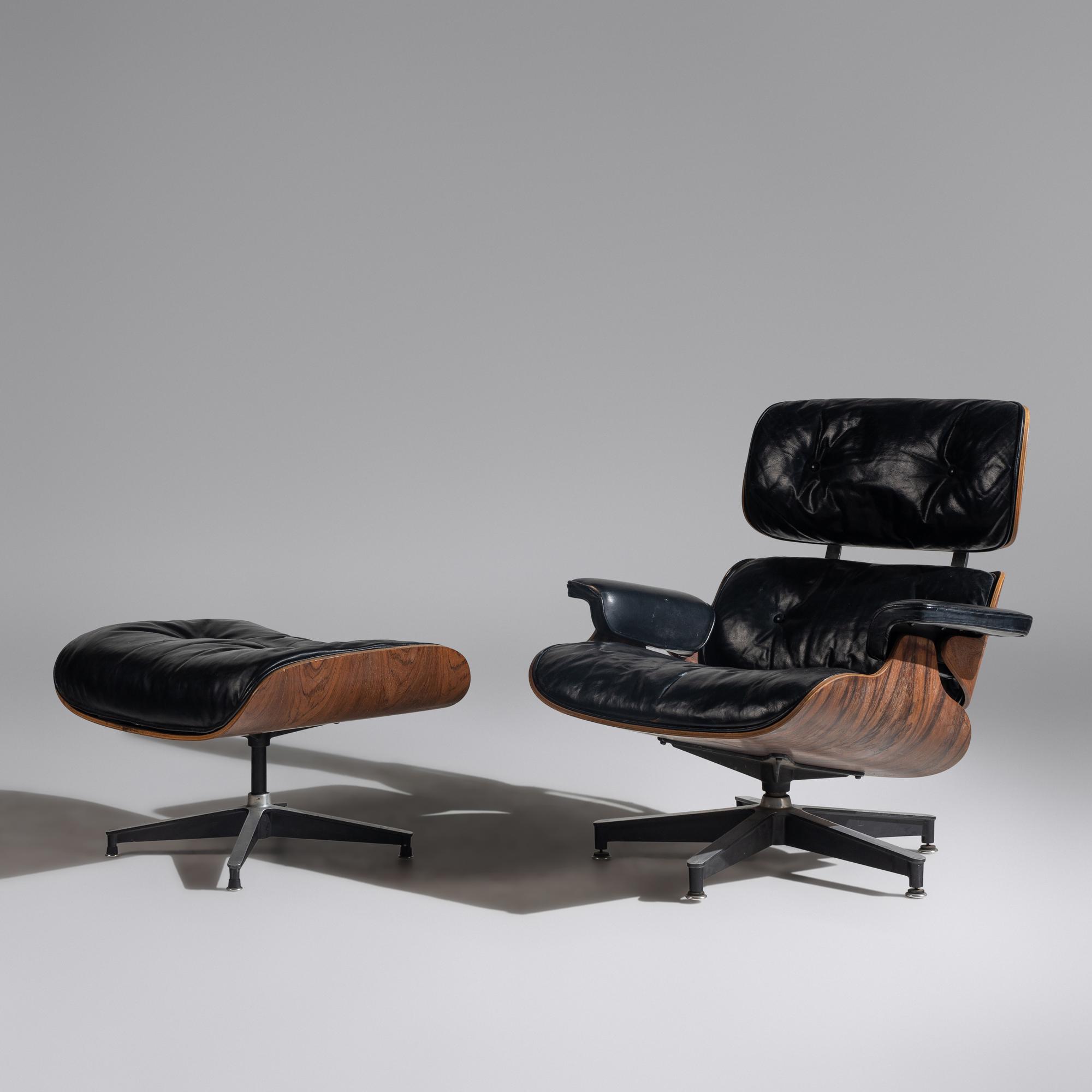 Charles and Ray Eames (American, 1907–1978 | 1913–1988) — 670 Lounge Chair and 671 Ottoman Herman Miller USA, designed 1956