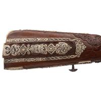 Contemporary Flintlock Jaeger Rifle with Actaeon and Hunting Motifs by John B. Derrick (American, b.1936)
