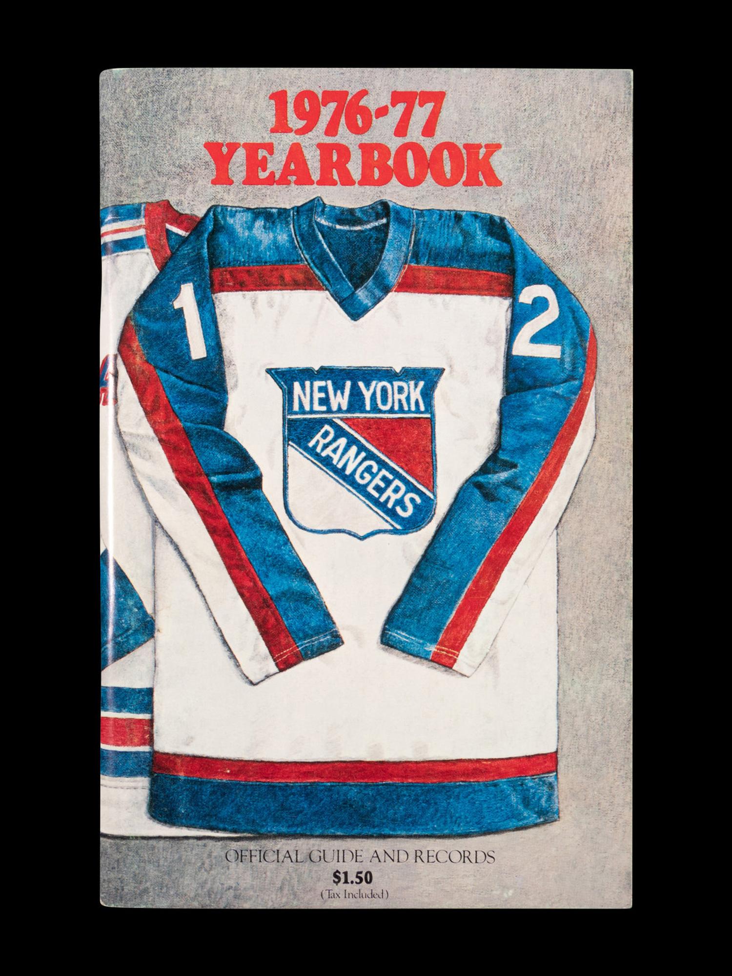 A Group of 16 1960s - 1980s New York Rangers Blue Book Media Guides,