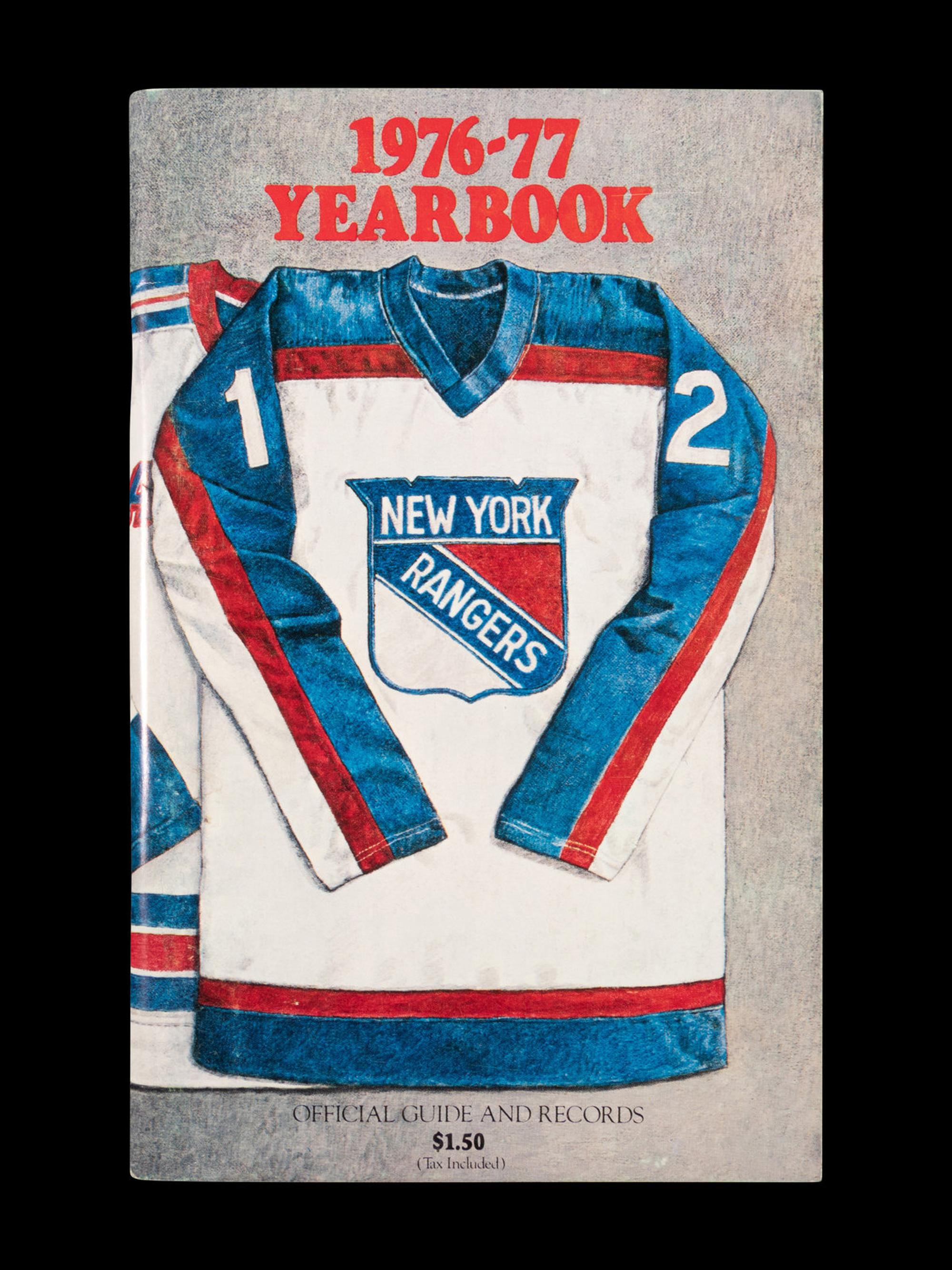A Group of 16 1960s - 1980s New York Rangers Blue Book Media Guides,