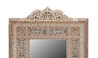 A Pair of Levantine Marquetry and Mother-of-Pearl Inlaid Mirrors