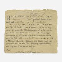 [Philadelphia] [Library Company of Philadelphia] Group of 3 Partially-Printed Documents