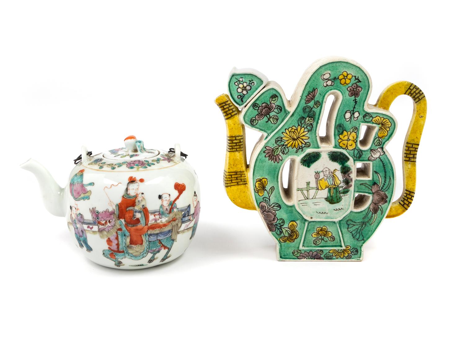 Two Chinese Porcelain Teapots