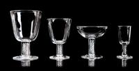 A Set of Steuben Stemware Height of tallest 6 inches. — SECOND HALF 20TH CENTURY