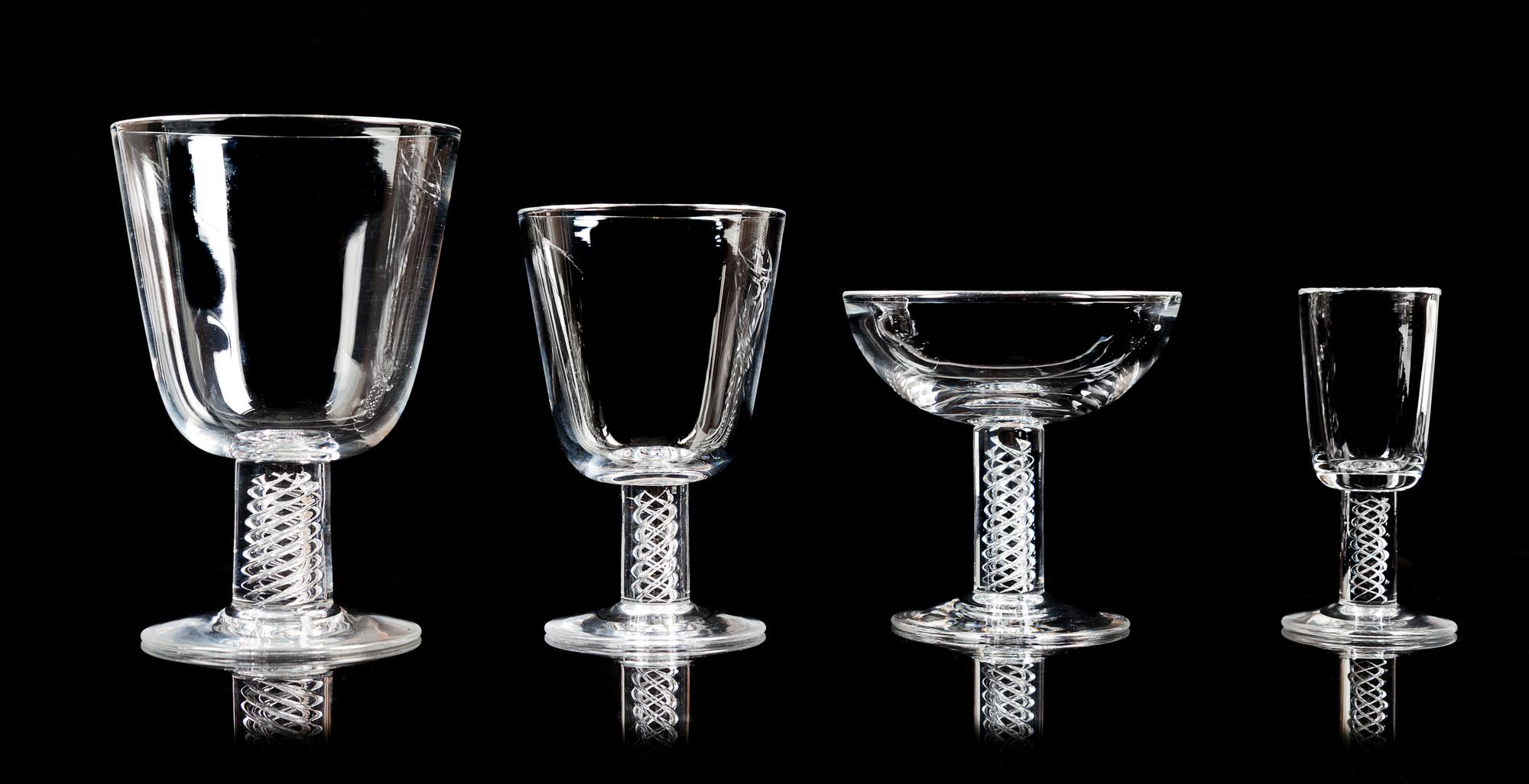 A Set of Steuben Stemware Height of tallest 6 inches. — SECOND HALF 20TH CENTURY