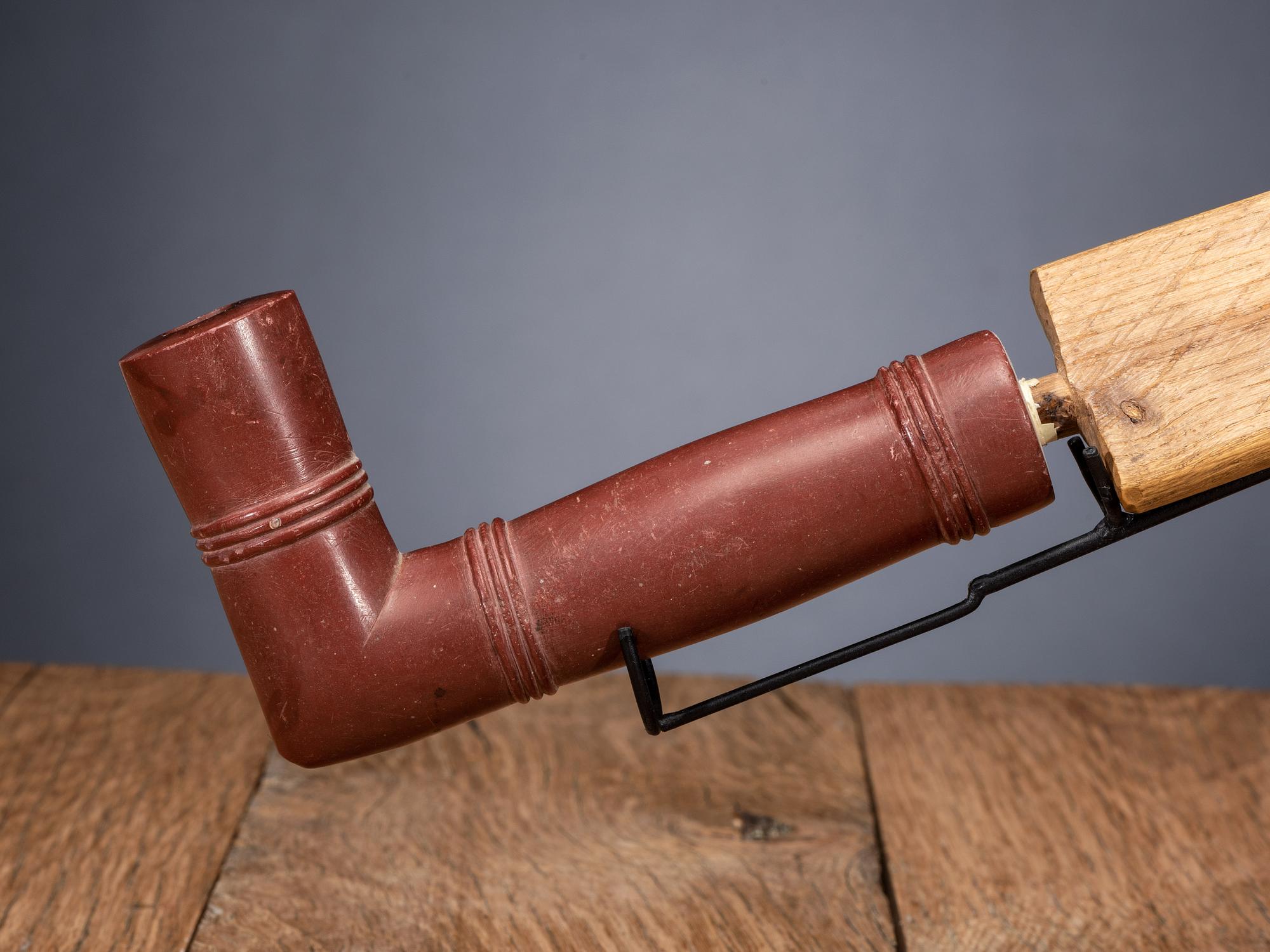 Eastern Sioux Quilled Pipe Stem, with Catlinite Bowl