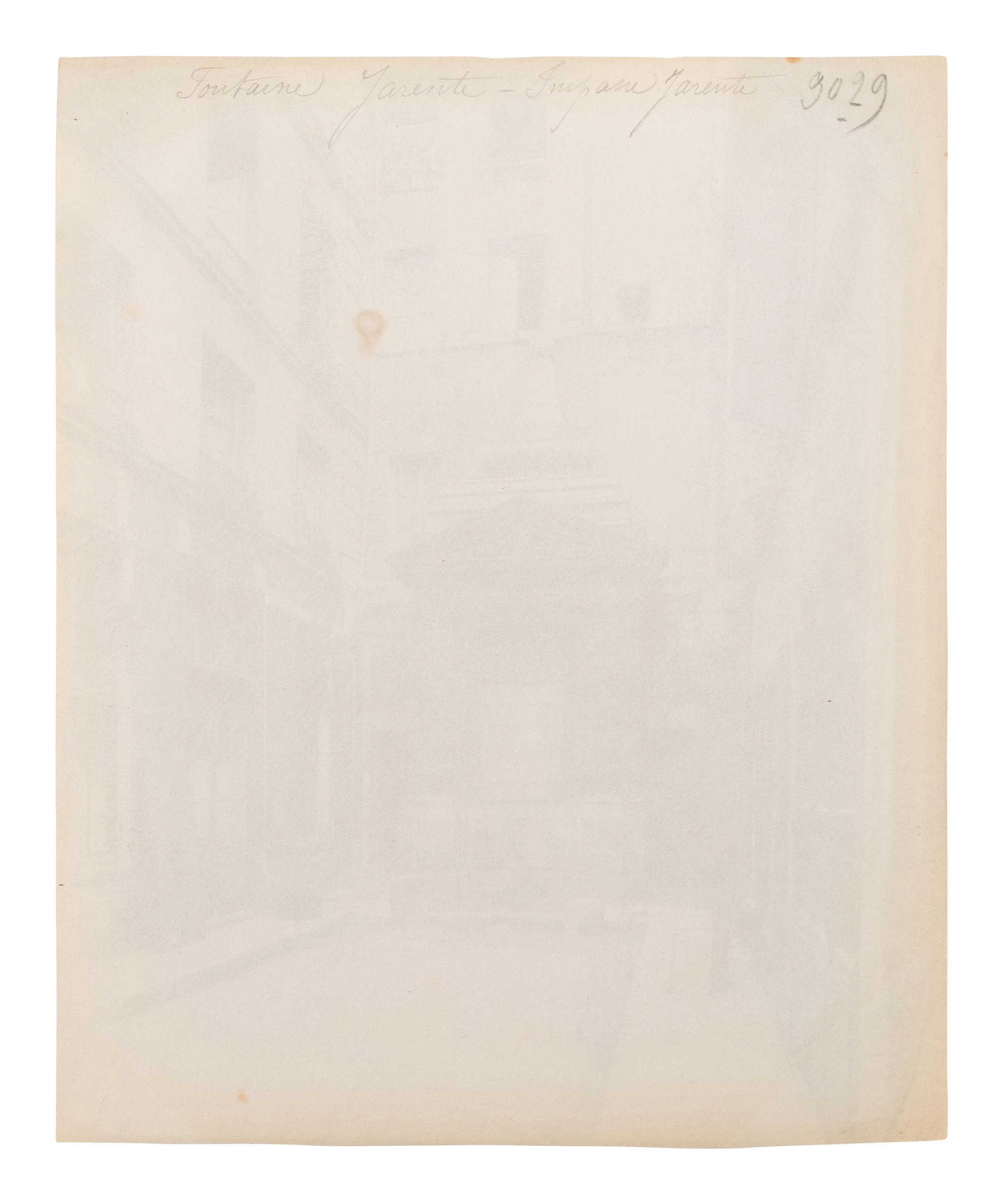 A pair of prints depicting Fontaine Jarente ( Fontaine Jarente - impasse Jarente , 1898; Fontaine Jarente, rue Jarente, 1922)