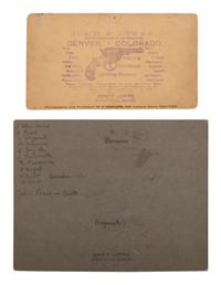 [NATIVE AMERICANS]. Two photographs of a group of Ute Indians with Colorado gunsmith and trader John P. Lower.