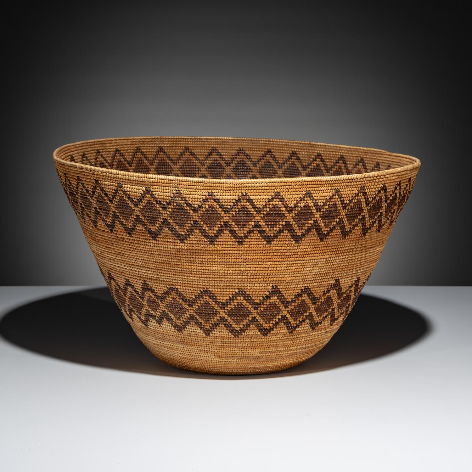 Yokut Polychrome Basket, with Rattlesnake Bands