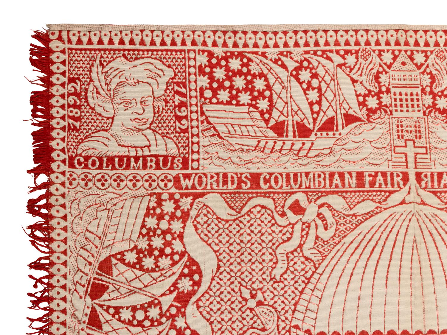 A Cotton and Wool Jacquard Coverlet