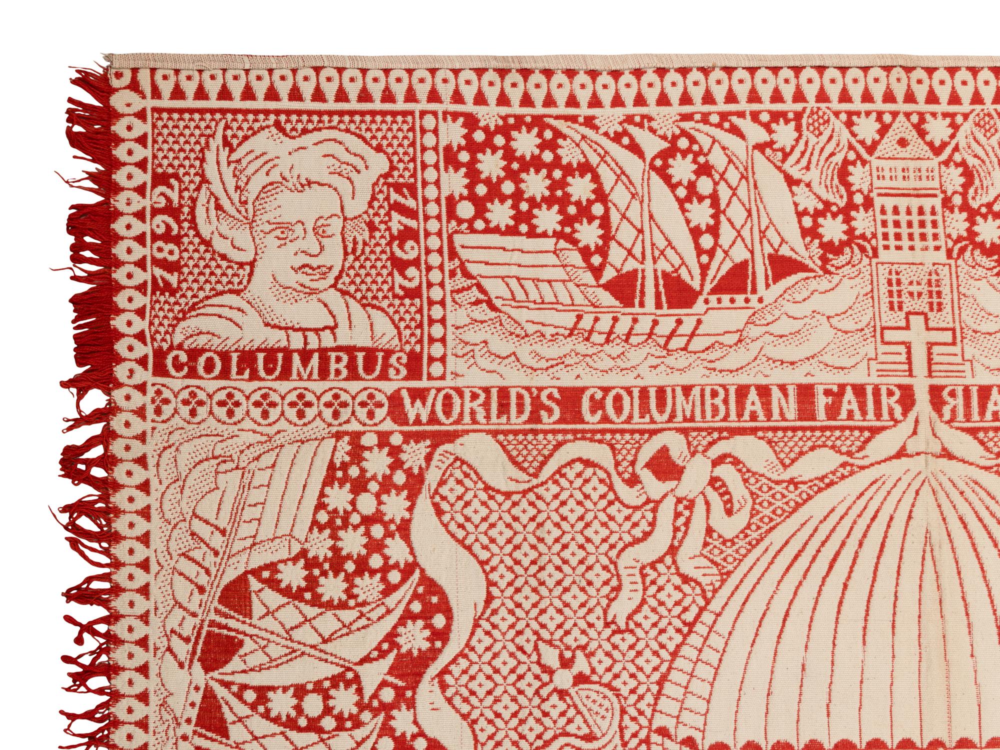 A Cotton and Wool Jacquard Coverlet