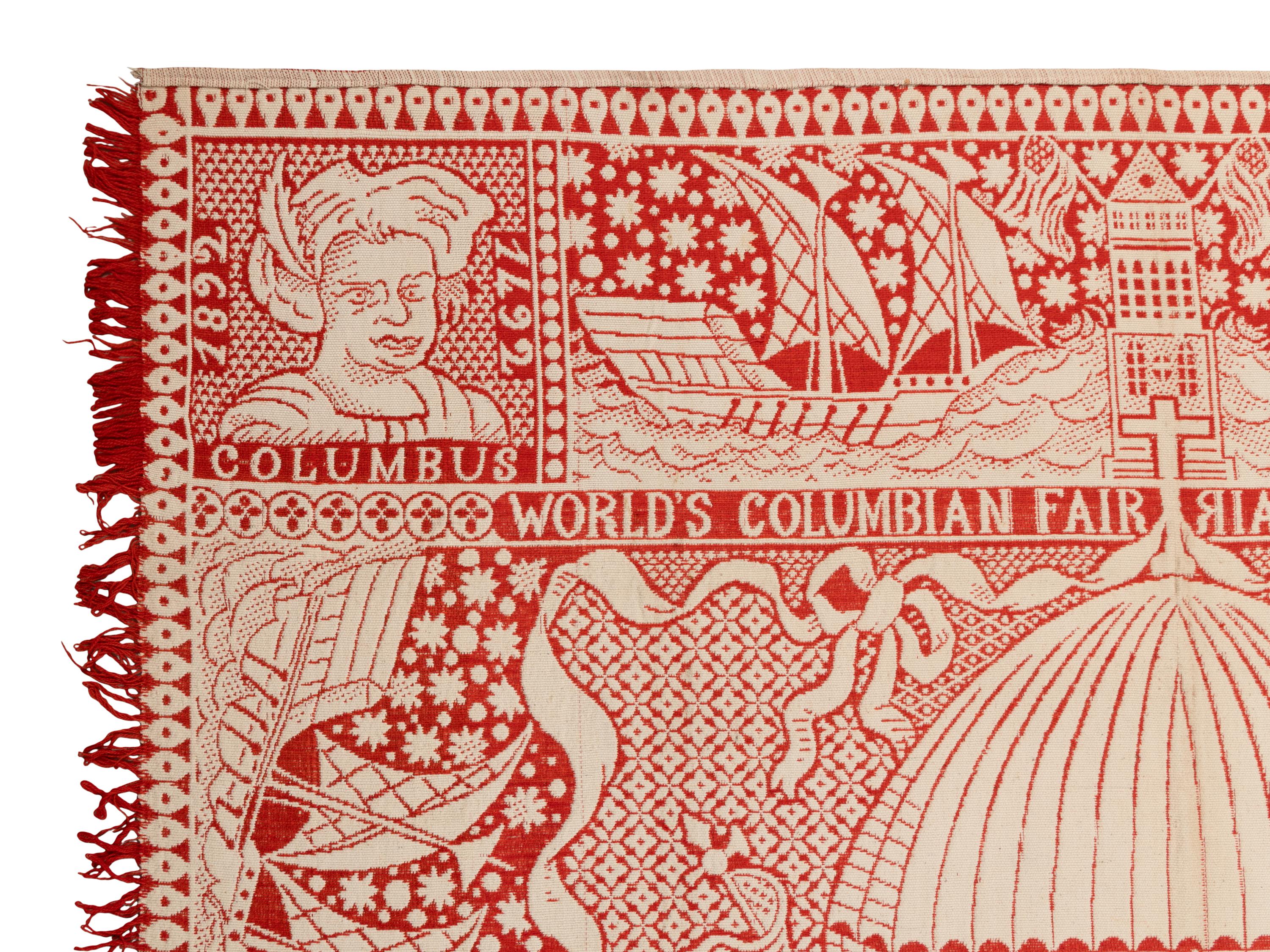 A Cotton and Wool Jacquard Coverlet