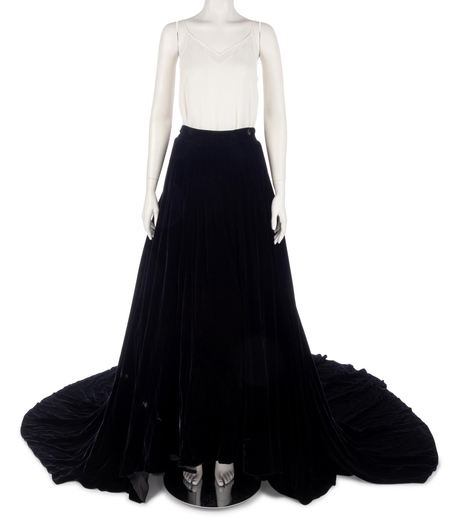 Chanel Black Velvet Skirt, 1993