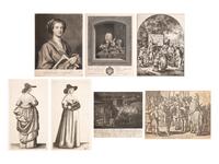 A group of seven European prints