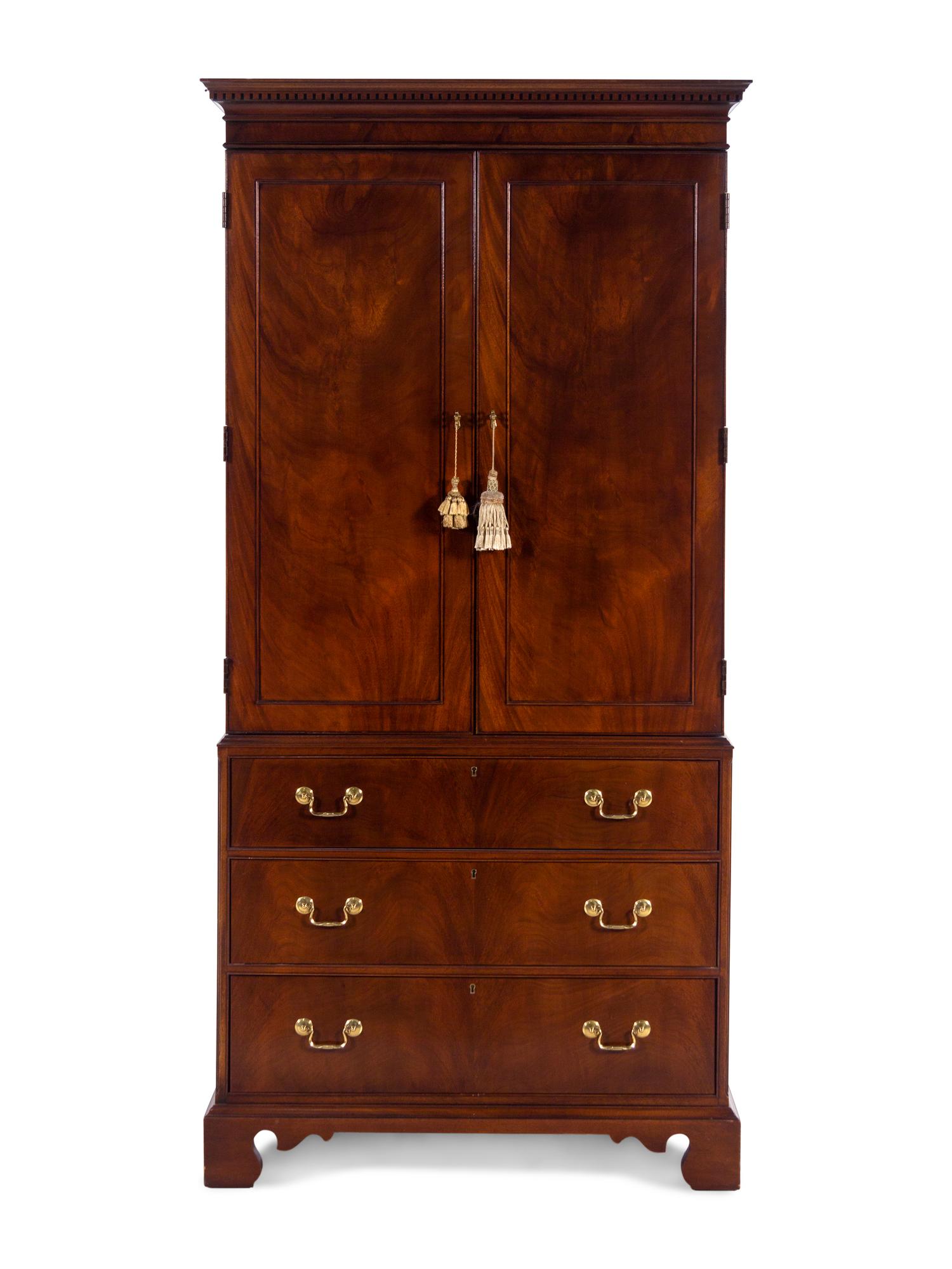 A George III Style Mahogany Linen Press