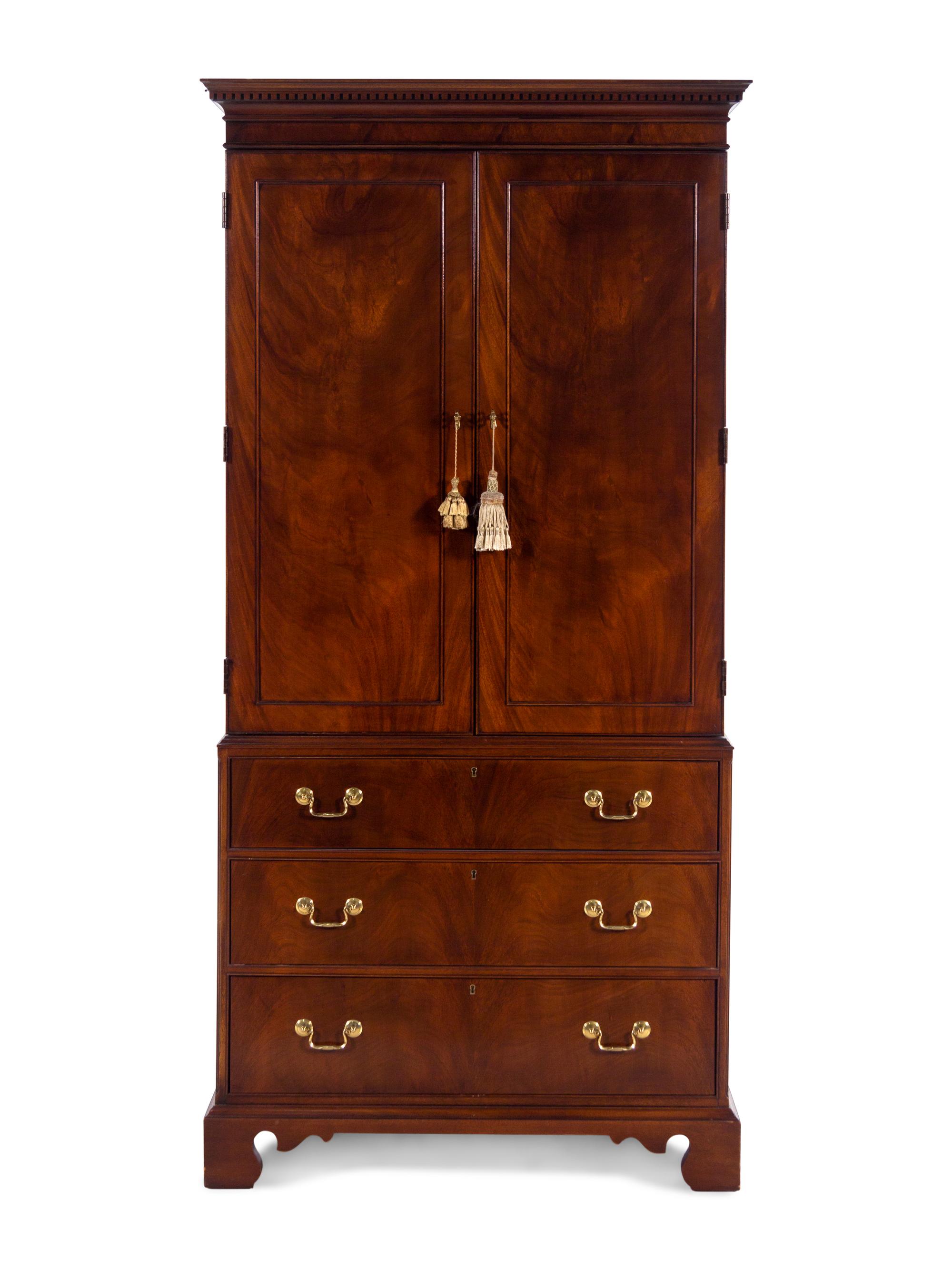 A George III Style Mahogany Linen Press
