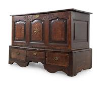 A George II Oak and Marquetry Blanket Chest