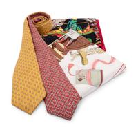 Four Hermès Items: Two 90cm Scarves and Two Ties