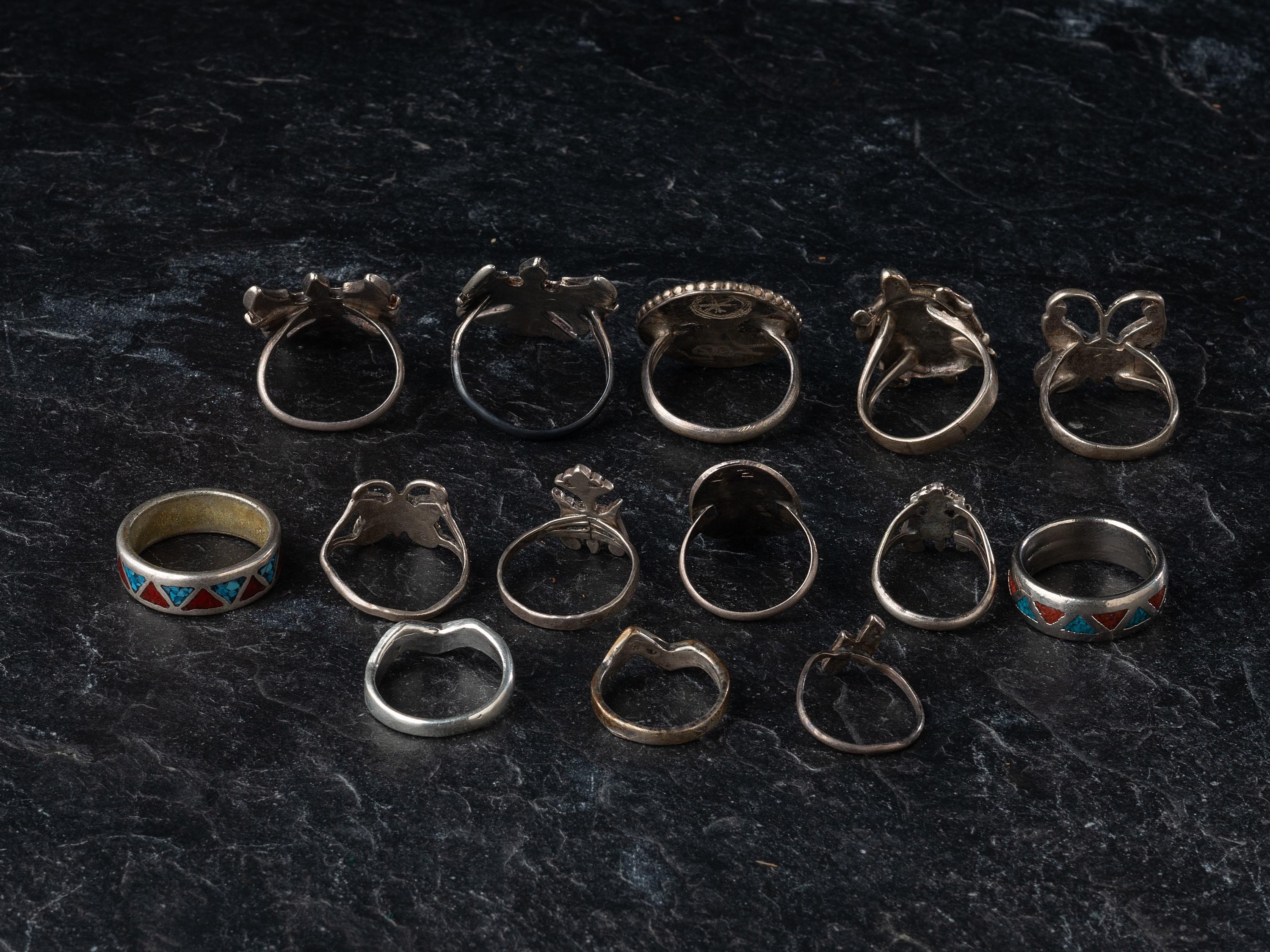 Navajo and Southwestern-style Chip Inlay Rings