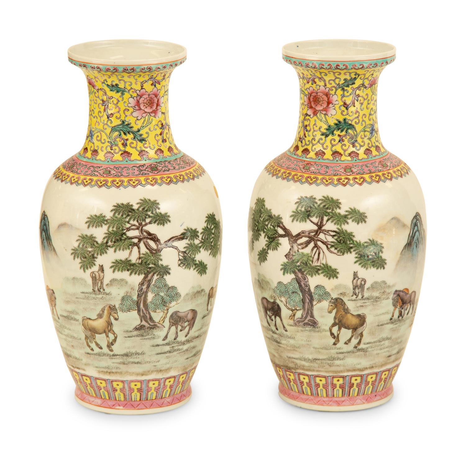 Two Pairs of Chinese Porcelain Vases