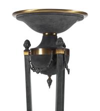 A Set of Four Neoclassical Style Patinated Brass Torchères