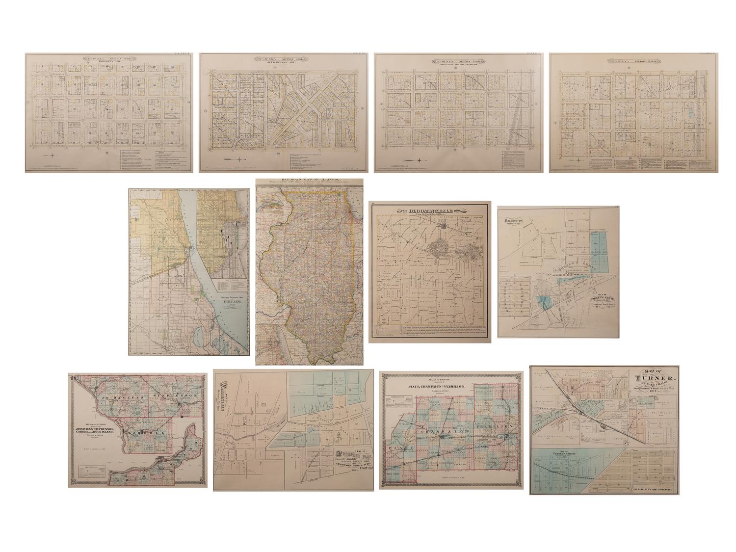 A Group of Twelve Maps of Illinois