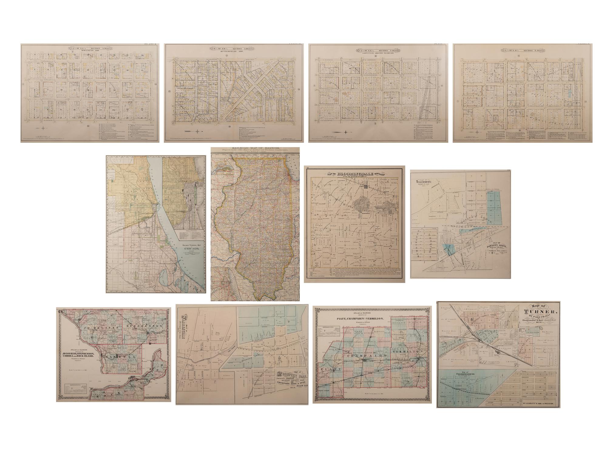 A Group of Twelve Maps of Illinois