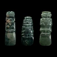 Three Costa Rican Jade Figural Celt Pendants