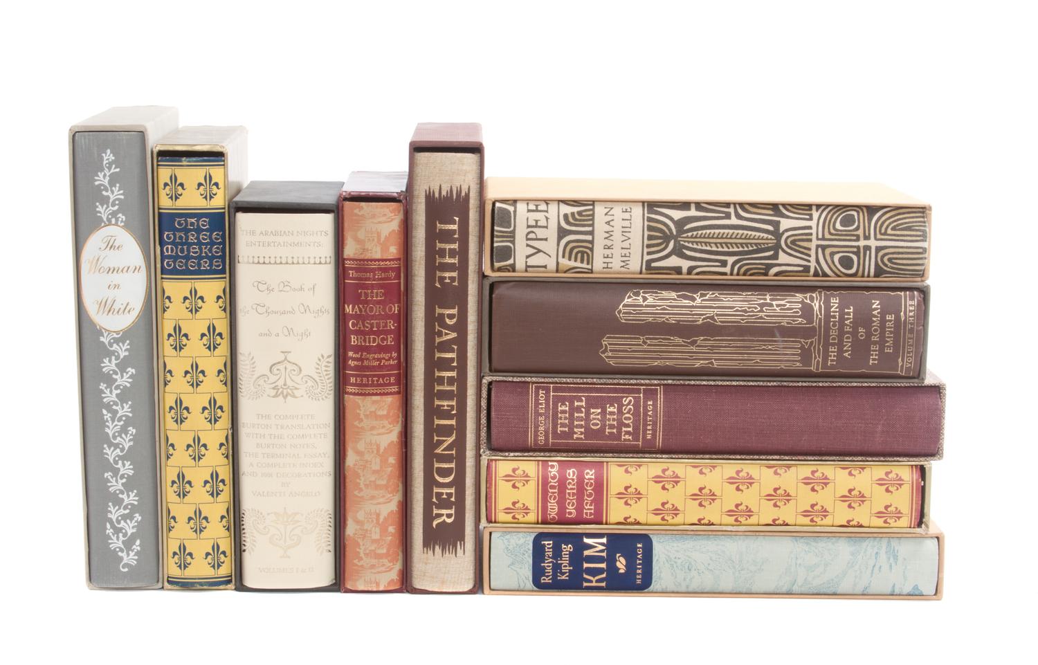 A Collection of 81 Heritage Press Volumes of the Classics Average height 10 inches.