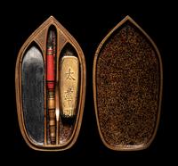 A Japanese Gold Lacquer Peacock-Form Writing Box