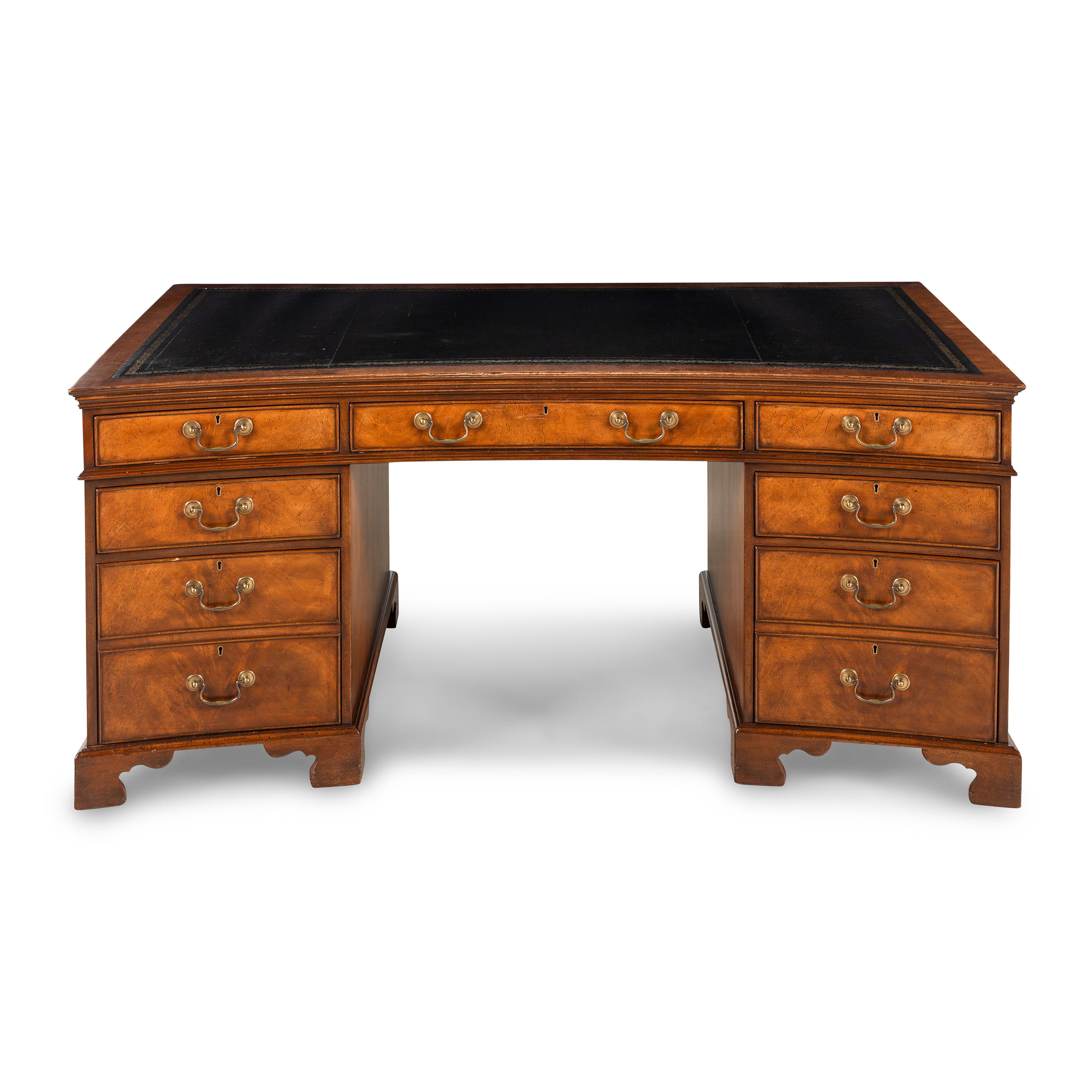 A George III Style Mahogany Pedestal Desk