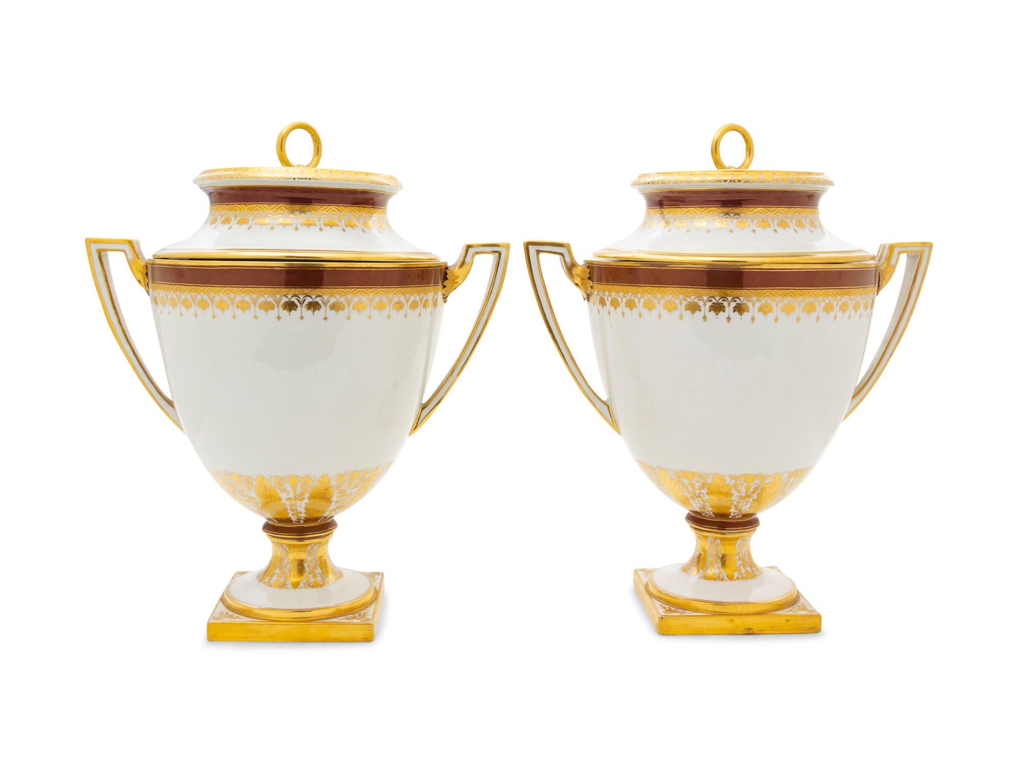 A Pair of Vienna Porcelain Fruit Coolers