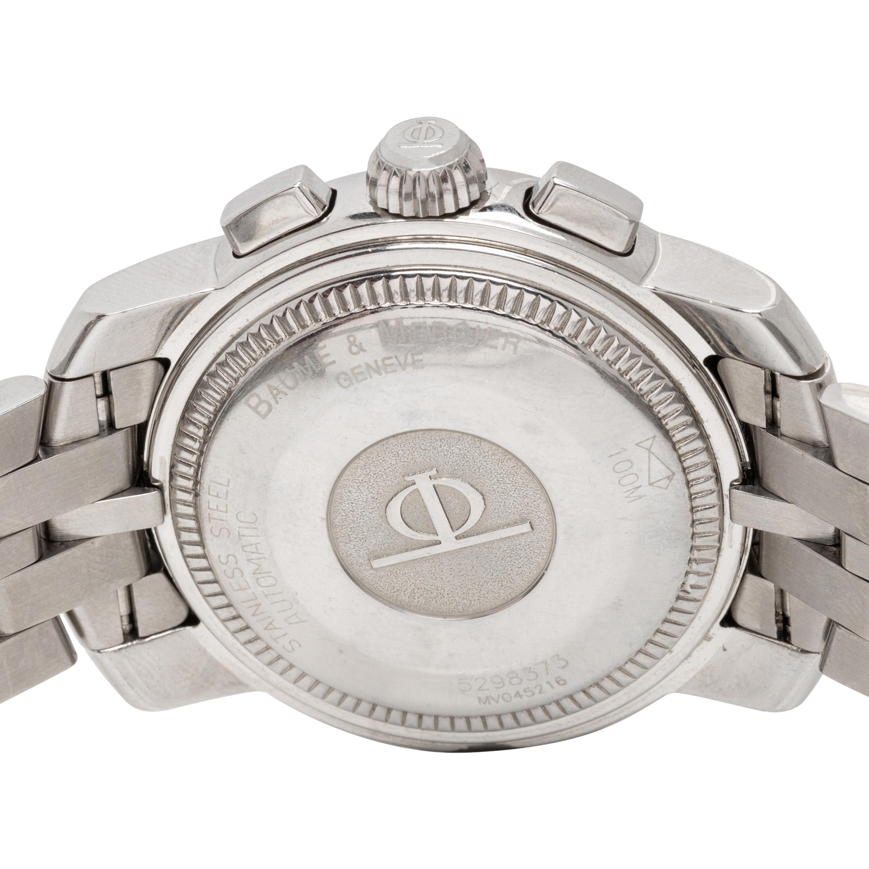 BAUME & MERCIER, STAINLESS STEEL 'CAPELAND' CHRONOGRAPH WATCH
