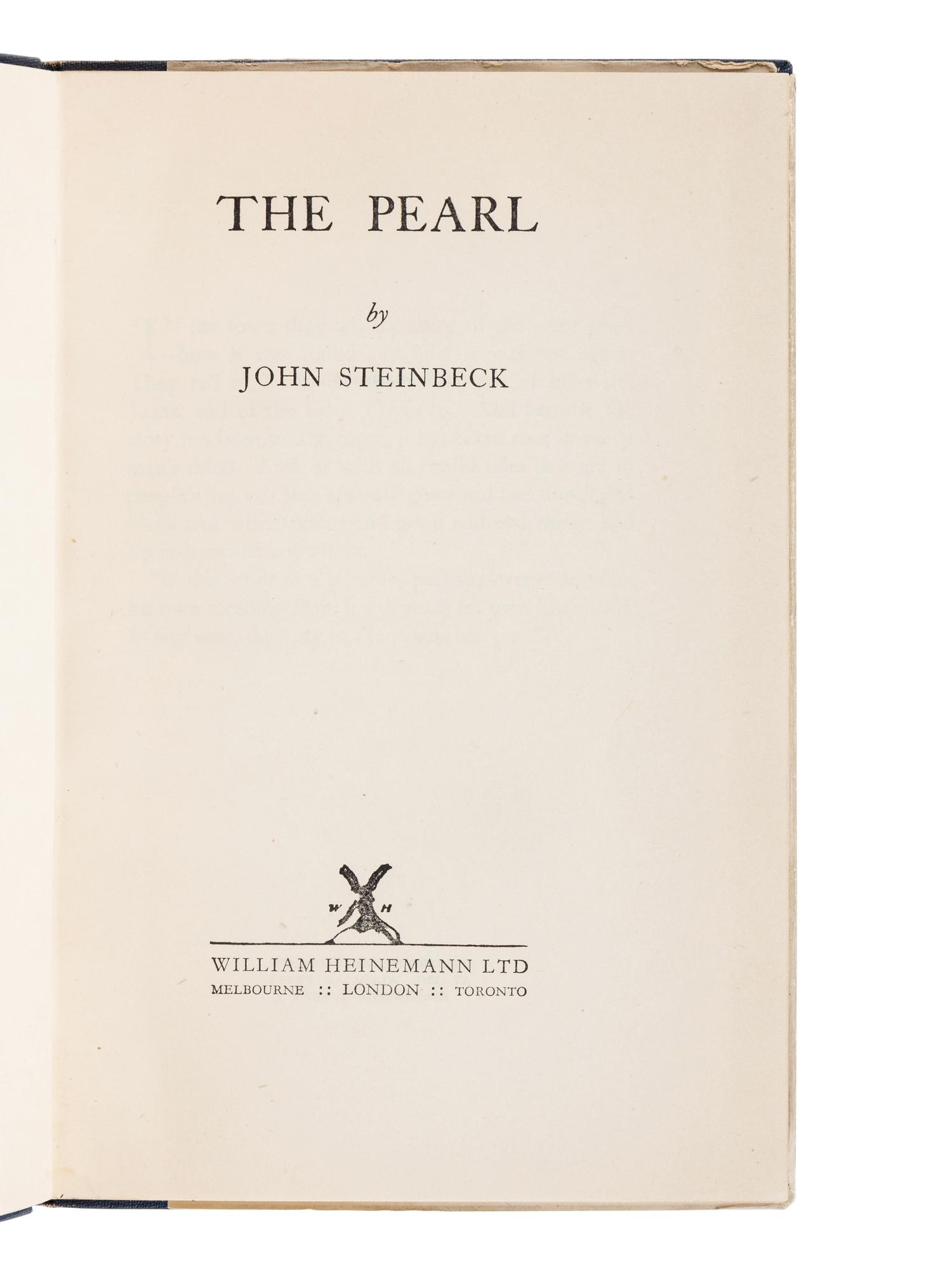 STEINBECK, John (1902-1968). A group of 5 works by Steinbeck, comprising: