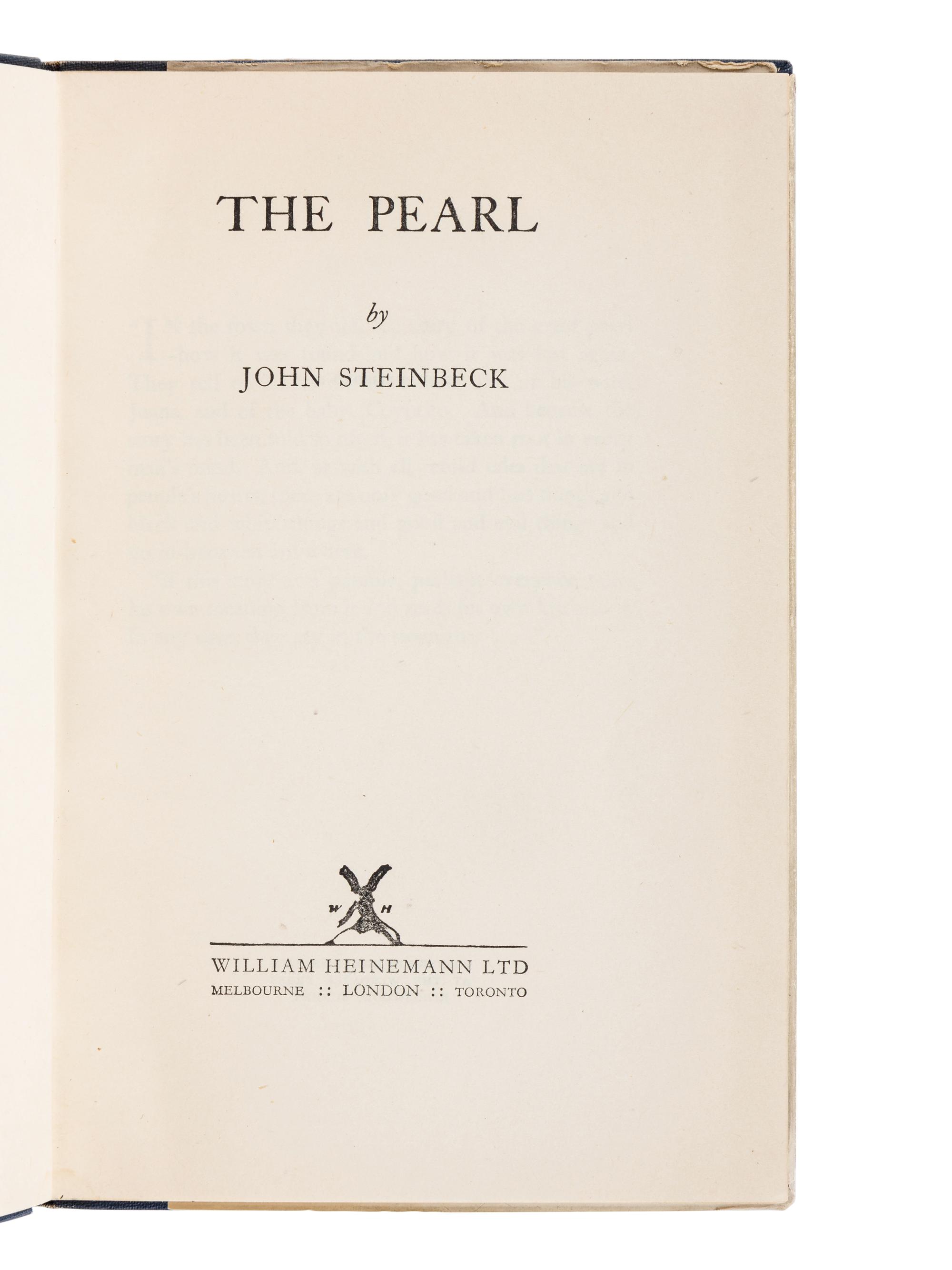 STEINBECK, John (1902-1968). A group of 5 works by Steinbeck, comprising: