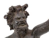 A Grand Tour Bronze Figure of the Pompeiian Faun on a Marble Base