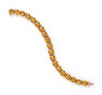 JULIUS COHEN, CITRINE AND DIAMOND BRACELET