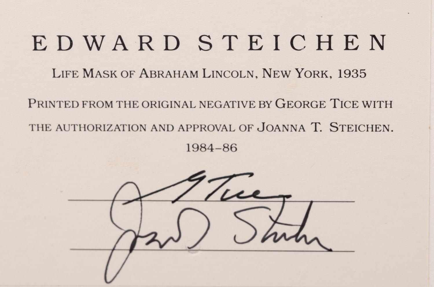 A group of six photographs (from Juxtapositions printed by George Tice with labels signed by George Tice and Joanna Steichen)