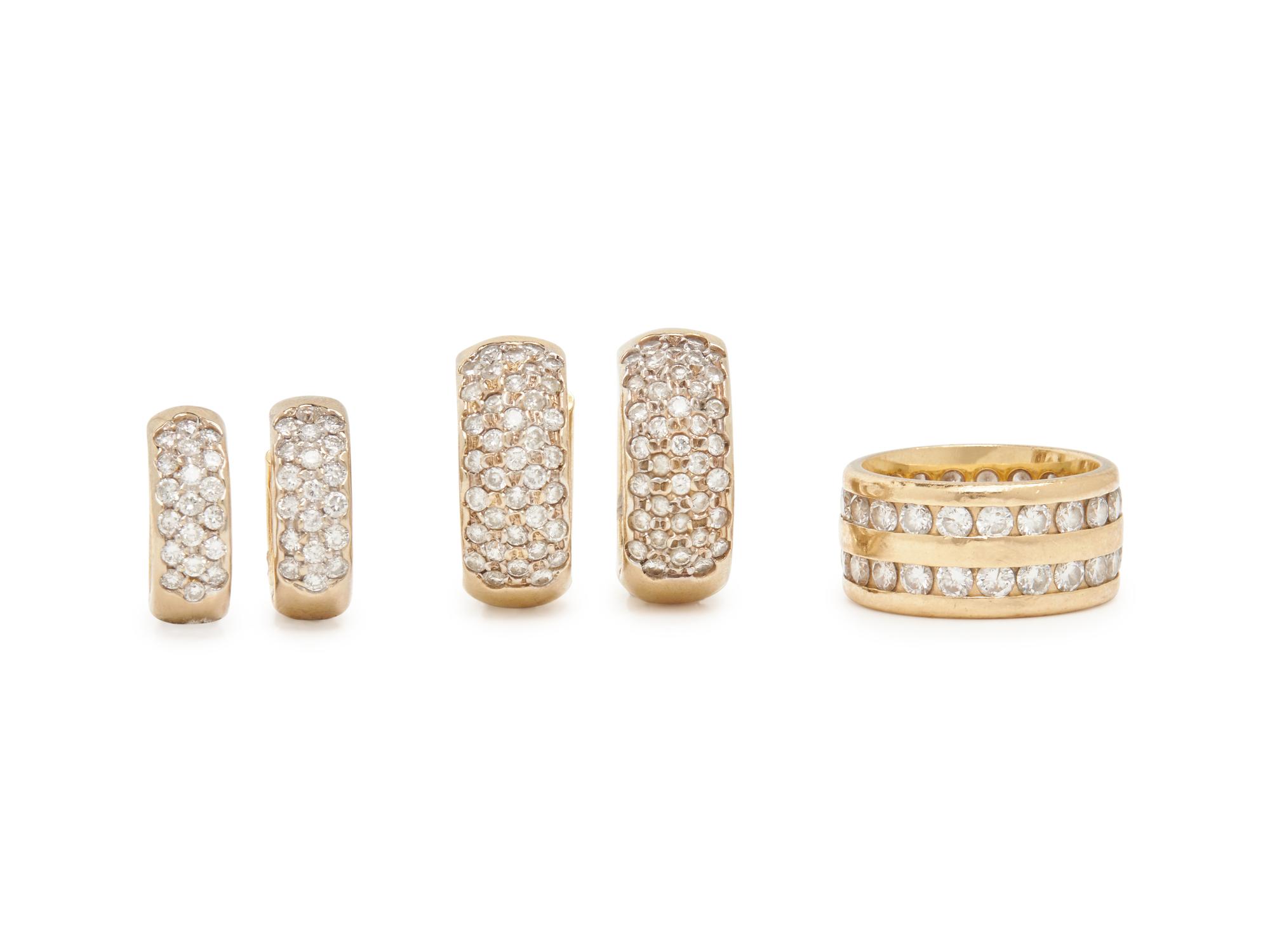 COLLECTION OF YELLOW GOLD AND DIAMOND JEWELRY
