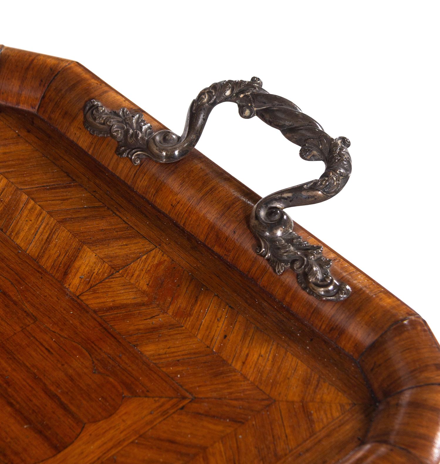 A French Gilt Metal Mounted Parquetry Tray-Top Low Table