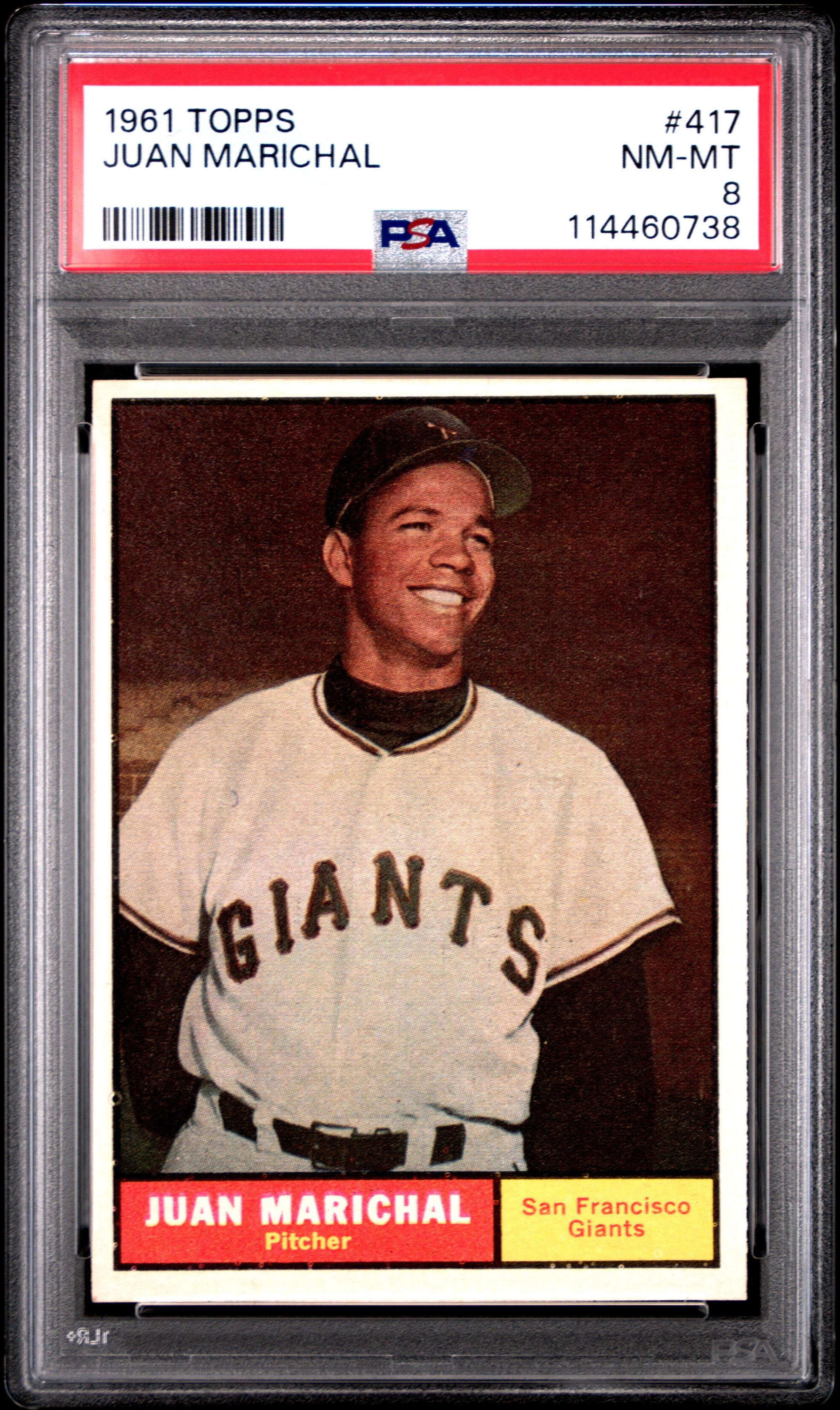 A 1961 Topps Juan Marichal Rookie Baseball Card No. 417 (PSA 8 NM-MT)
