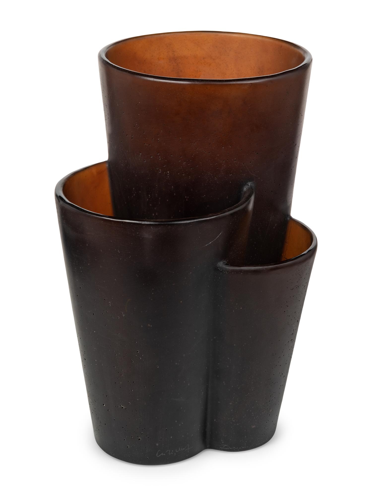 A Daum Twins Series Pâte de Verre Vase