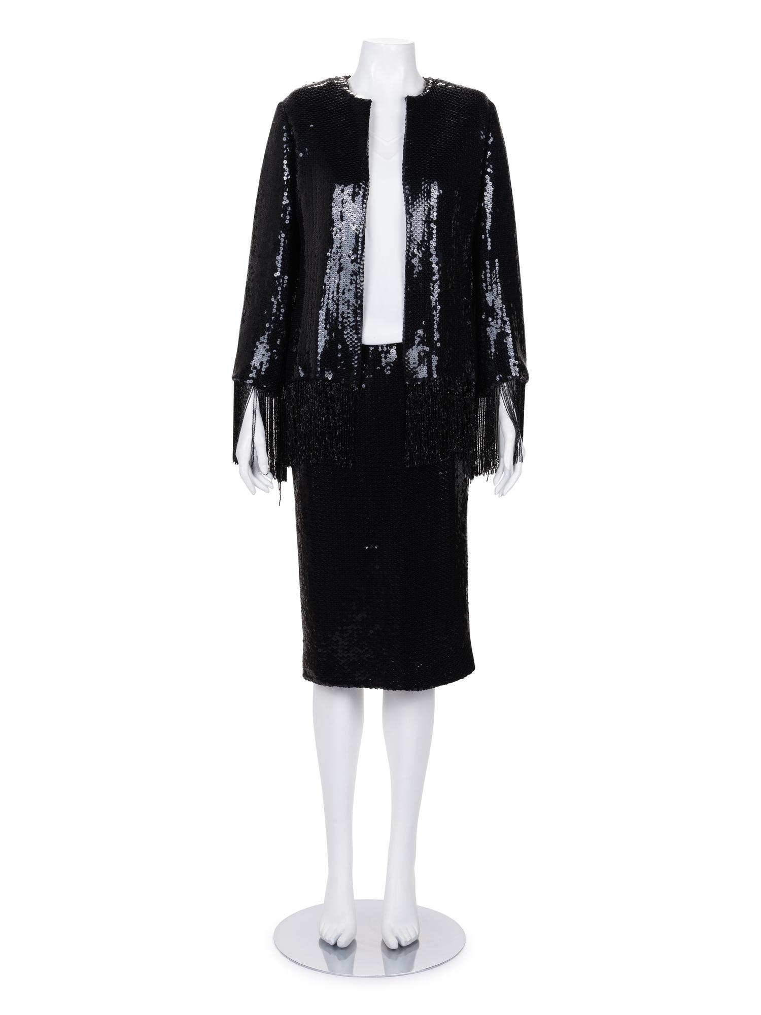 Bill Blass Sequined Skirt Ensemble, 1980s