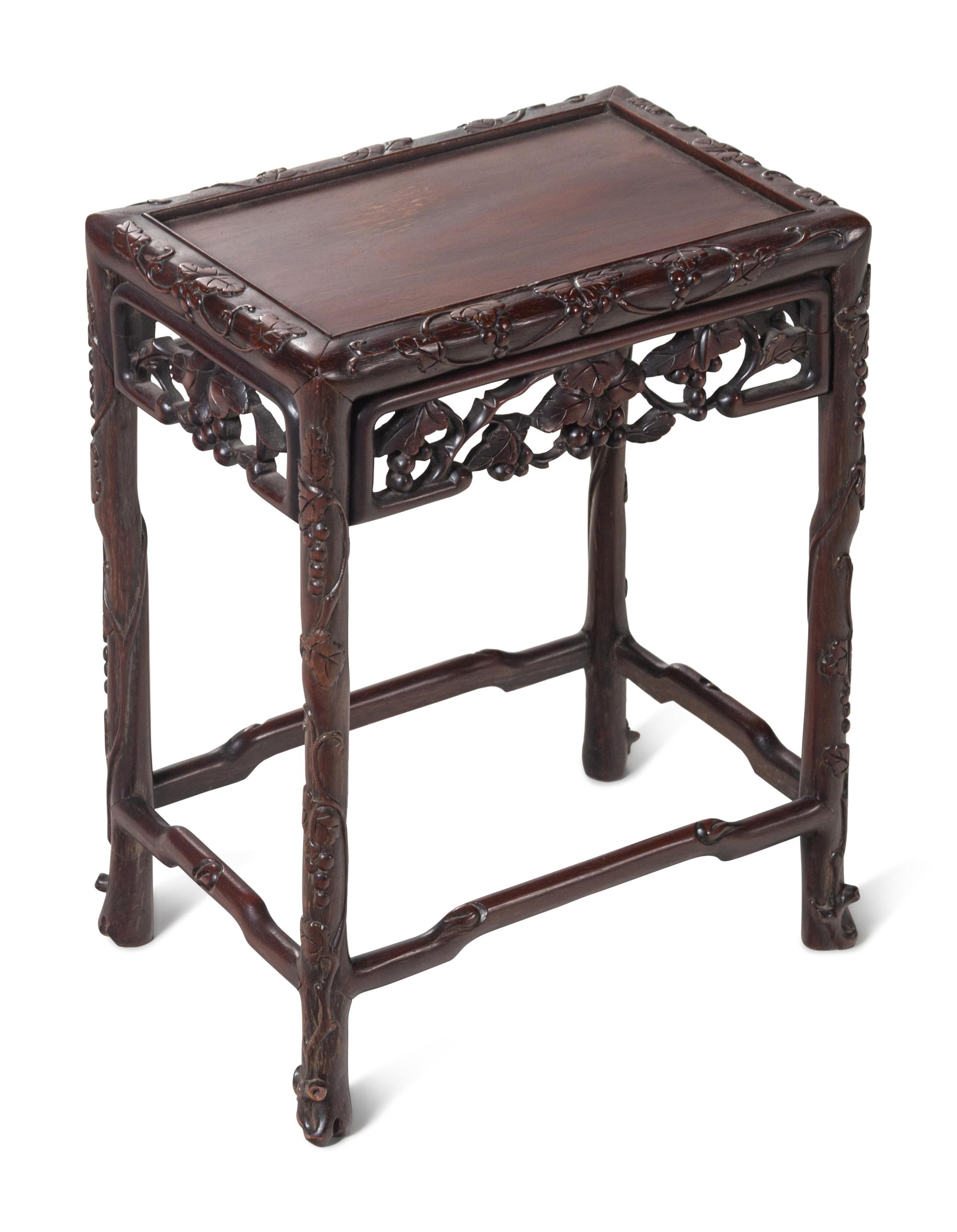 A Set of Four Chinese Export Rosewood Nesting Tables